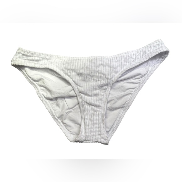 BECCA women’s white bikini swim full coverage bottom size Large NWT - Picture 1 of 8